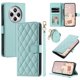 thumbnail image 1 of Leather Case for Xiaomi Poco C75 4G Redmi 14R 5G 14C 4G Wallet Rhombus Grid Phone Cover - Green, 1 of 5