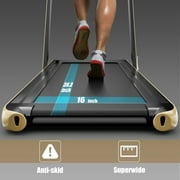 Costway Up To 7.5MPH 2.25HP 2 in 1 Single Display Screen Treadmill W/ Speaker Remote Control APP Yellow