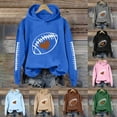 thumbnail image 4 of TrendOFT Game Day Hoodies for Women Football Graphic Long Sleeve Sweatshirt Football Season Pullover Tops Blue XL, 4 of 4