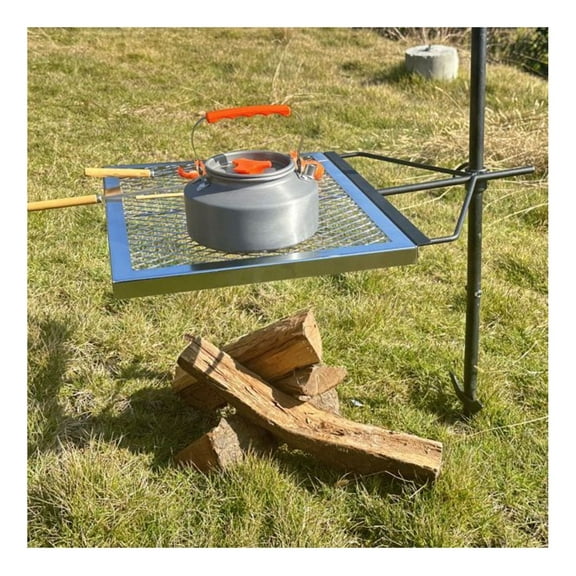 Rotating Campfire Grill, Heavy Duty Steel Grill, 360° Adjustable Outdoor Cooking Equipment