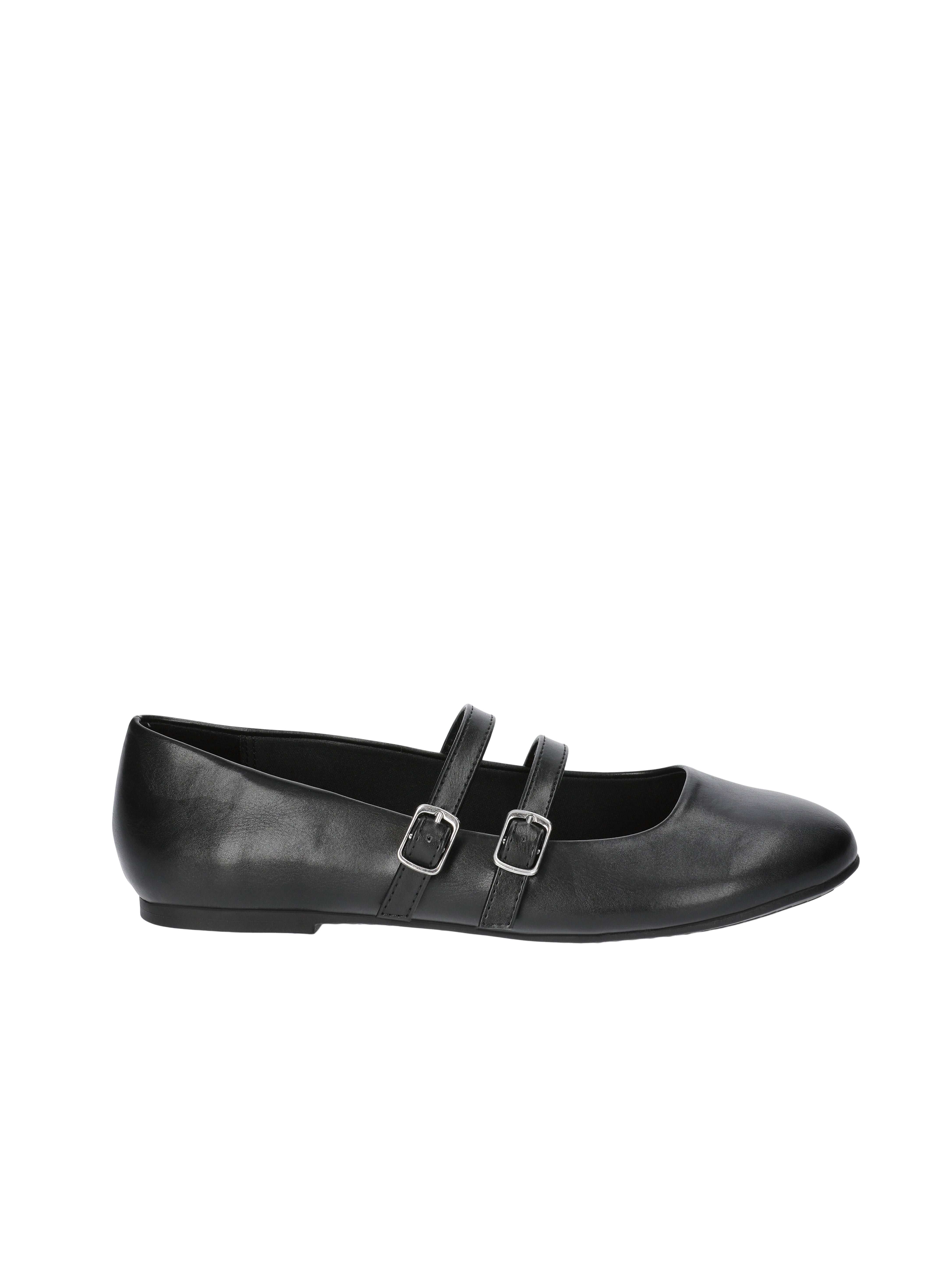No Boundaries Faux Leather Mary Jane Flats with Double Straps, Women's
