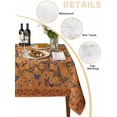 thumbnail image 5 of Boho Yellow Flowers Rectangle Tablecloth, Spring Abstract Watercolor Floral Leaf Waterproof & StainResistant Tablecloth, Washable Oil-proof Table Cover for Dining/Party/Wedding/Buffet 60x84 In, 5 of 9