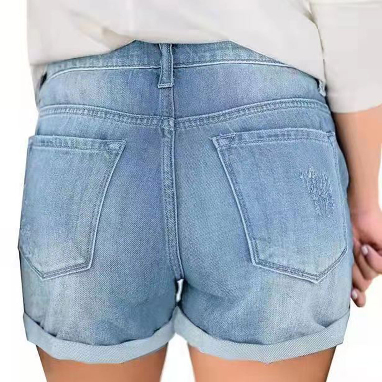 Petite Jean Shorts Women Lounge Shorts Trendy Preppy Clothes