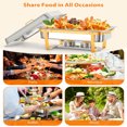 thumbnail image 6 of Soonbuy Chafing Dishes for Buffet 2 Pack, 8QT Rectangle Stainless Steel Food Warmer Chafer Complete Set, Catering Food Warmers with Lid Complete Set for Parties, Banquets, and Weddings, 6 of 7