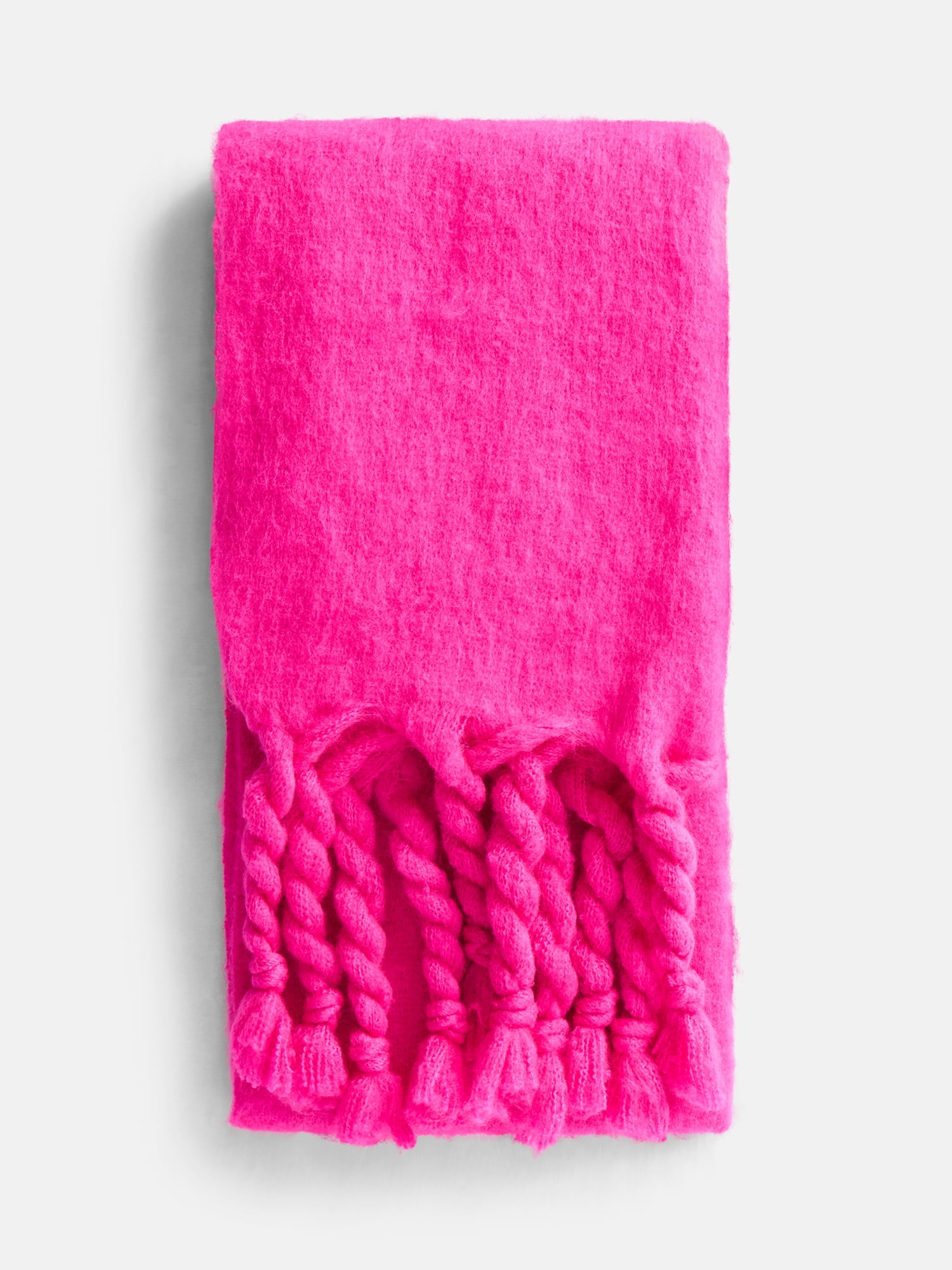 Scenario Women's Blanket Scarf with Braided Fringe Trim