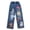Blue, variant on RUTAYY Toddler Girlss Bowknot Jeans Wide Leg Flare Cargo Jeans Boot Cut Bottom Denim Pants Baggy Blue Jeans For Girls Trouser Cute Infants Pants