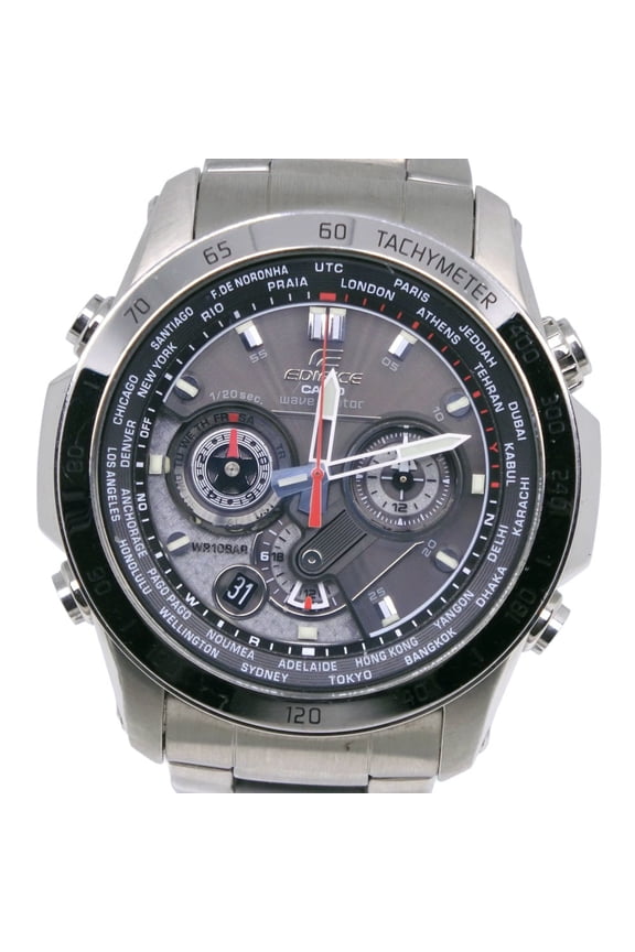 Pre-Owned Casio Edifice Multi-Band 6 Watch EQW-M1000D-1AJF Stainless Steel Gray Solar...
