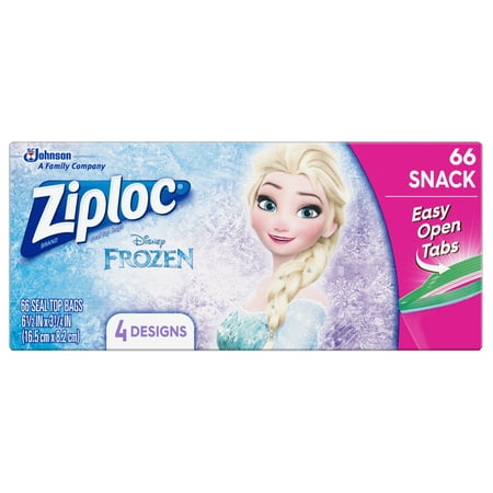 Ziploc Brand Snack Bags featuring Disney Frozen Designs, 66 ct