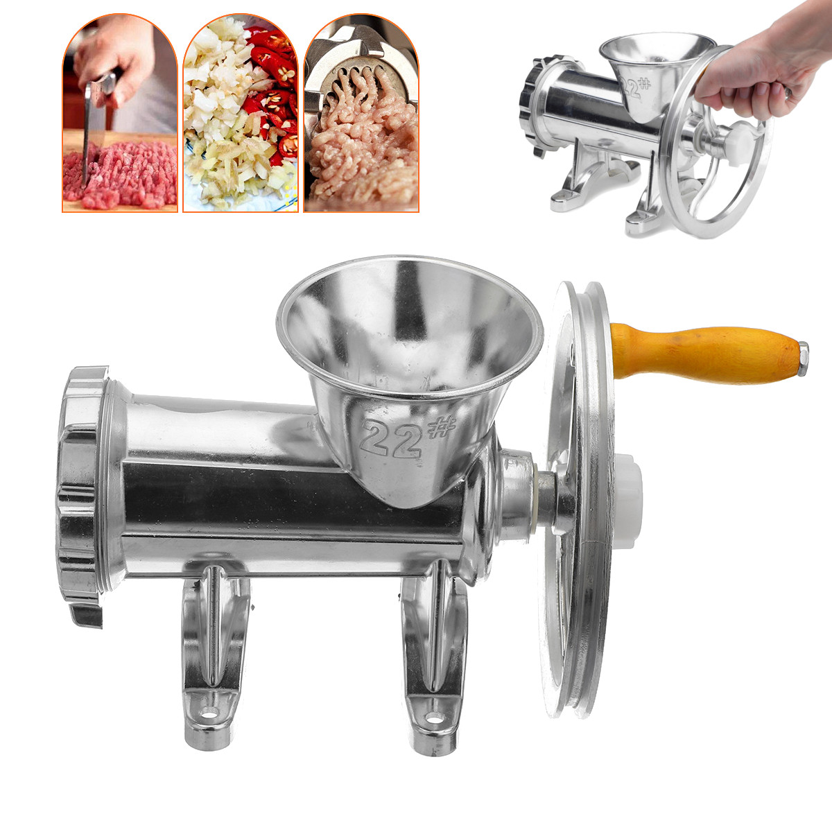Kitchen Home Use Manual Meat Grinder Aluminum Hand Grinder Meatgrinder