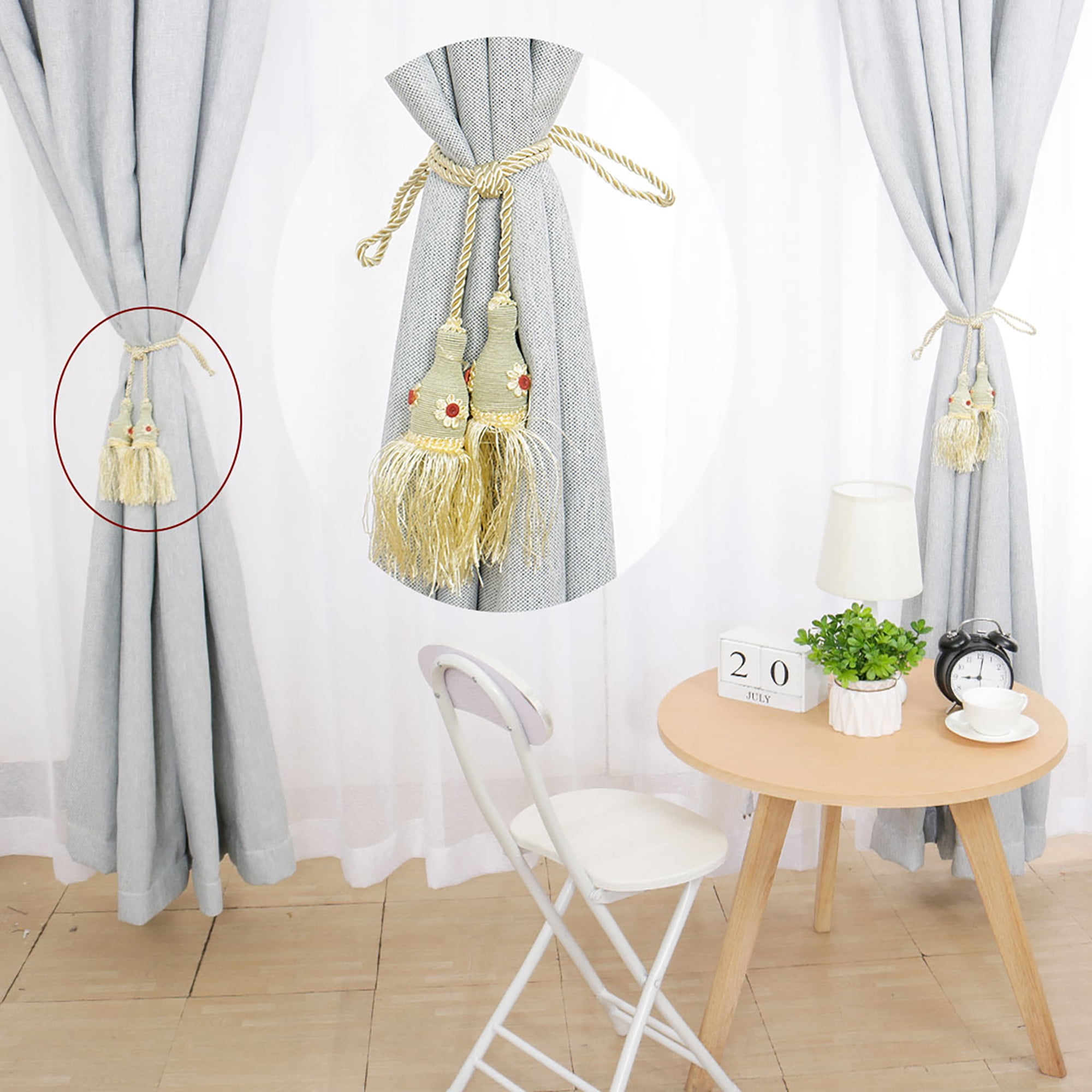 Multiuse Curtain Tieback Holdback Decorative Soft Rope Curtain Holder