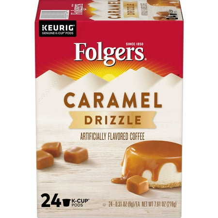 Folgers Caramel Drizzle Dark Roast Coffee Pods -  best by 05 jun 2024
