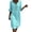 Sky Blue, variant on Women's Notch Neck Flounce 3/4 Sleeve Button Detail Loose Fit Casual Tunic Midi Dresses for Women Everyday & Vacation Wear