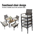 thumbnail image 6 of Outdoor Dining Set, 5-piece Outdoor Patio Furniture Table and Chairs Cushioned, Hollow Rattan Dining Table Set for 4, Bold Metal Frame, Acacia Woodtop, Umbrella Hole, 6 of 10