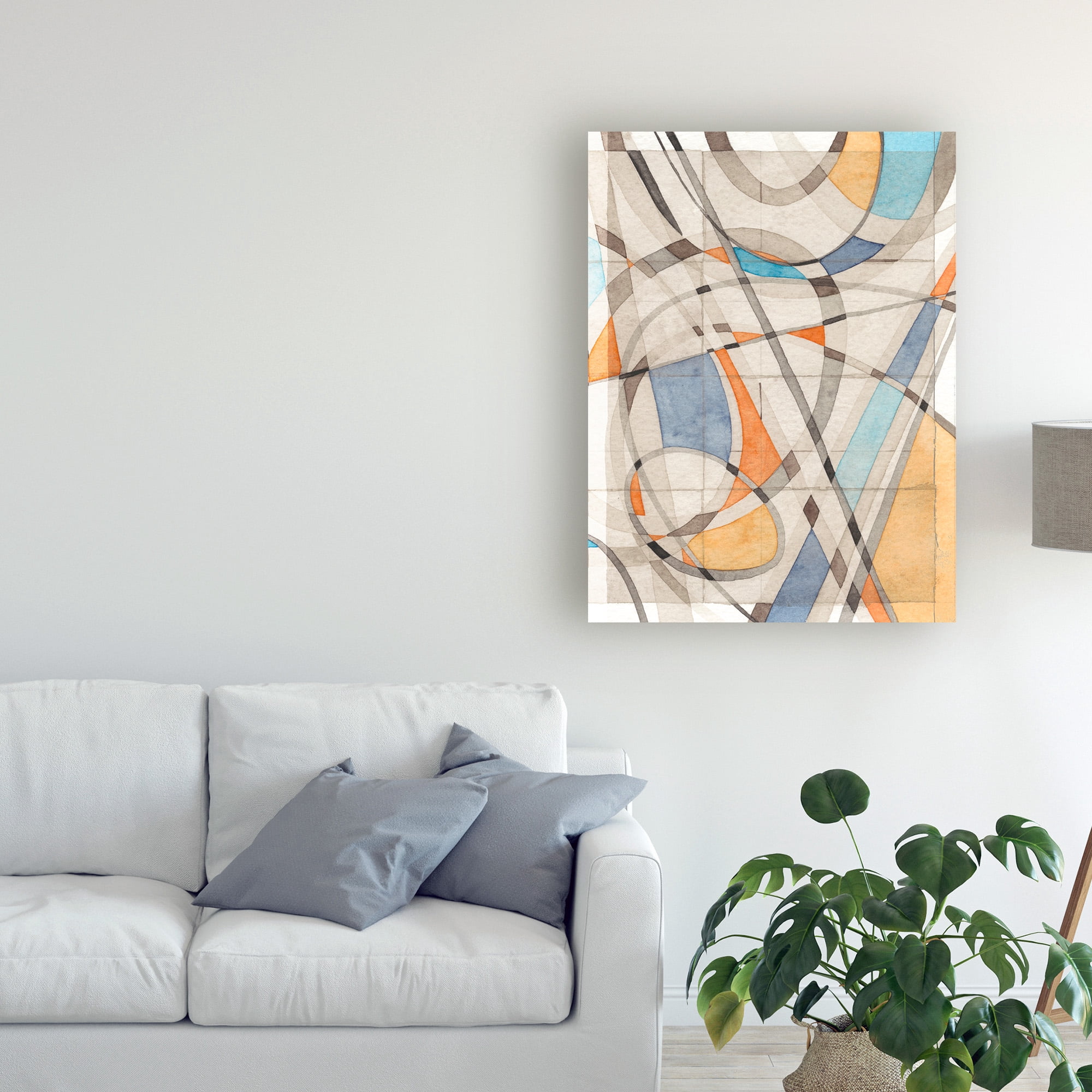 Trademark Fine Art 'Ovals And Lines Ii' Canvas Art by Nikki Galapon