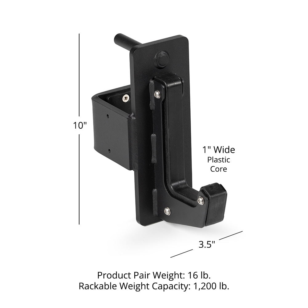 Titan Fitness X-3 Series Power Rack Sandwich J-Hooks, 1200 LB Rackable Capacity, Fits 3" x 3" Rack Uprights with 11/16" Holes, UHMW Protective Liners, Barbell Holder for Squat & Bench Press
