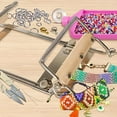 thumbnail image 4 of The Second Generation Adjustable Bead Loom Kit with Seed Beads,Large Eye Curved Beading Needle, Funnel Tray,Lobster Clasp,Open Ring and Bead Mat for Jewelry Making kit, 4 of 7