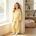 thumbnail image 7 of OJSFQUFP Girls 2 Piece Tracksuit Set Zip‑Up Hoodie Jacket + Wide Leg Pants Kids Casual Sport Outfit for School, 7 of 7