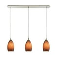 thumbnail image 1 of Earth 3 Light Pendant In Satin Nickel And Sand Glass, 1 of 1