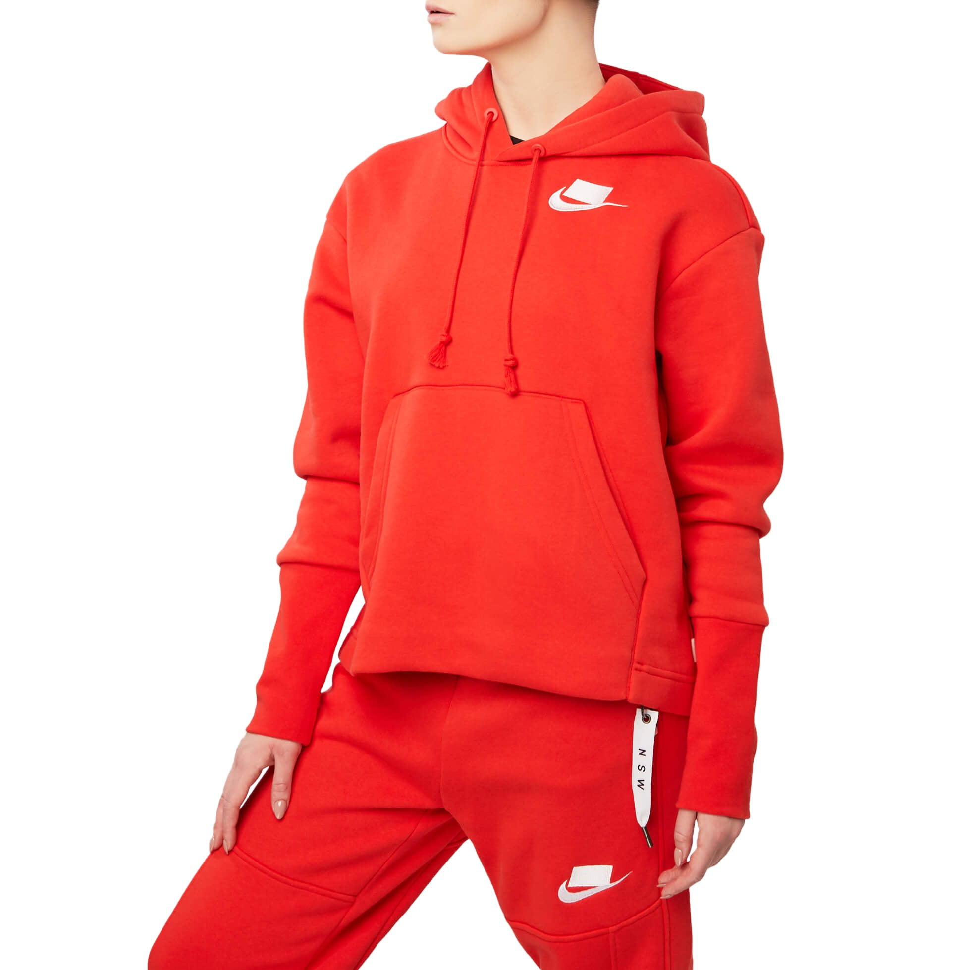 Women's Nike Habanero Red Sportswear Fleece Hoodie - L - Walmart.com