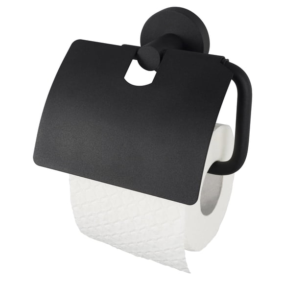 Kosmos Toilet Paper Roll Holder with Cover Black