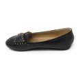 thumbnail image 4 of Victoria K Women's Double Buckles Gold Studs Ballerina Flats, 4 of 5