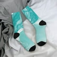 thumbnail image 5 of Pofeuu Teal Turquoise 1 Print Crew Socks, Adult Running Hiking Socks for Youth and Adult, 5 of 6