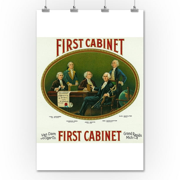 First Cabinet Brand Cigar Box Label George Washington S Cabinet