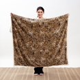 thumbnail image 2 of Leopard Print Sherpa Throw Blanket 54x68, 2 of 7