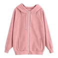 thumbnail image 7 of QATAINLAV Woman Corduroy Zip Up Hoodies Long Sleeve Oversized Sweatshirts Y2K Jacket with Pockets Going Out Outfits Pink M, 7 of 7
