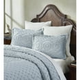 thumbnail image 2 of Better Trends Standard Sham Pillowcase For Standard Bedspread 100% Cotton 1 Pack 21" x 27" Ultra Soft Waffle Weave Medallion Design Decorative Case Covers for Bed Heirloom Collection (Blue), 2 of 5