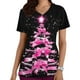 thumbnail image 2 of Tops Cortos para las Mujeres Impreso Bolsillo V-Cuello Enfermera Estilo Blusa, Casual Y Cómodo Manga Corta Superior, 2 of 5