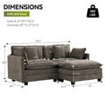 thumbnail image 4 of Domicare Modern Sectional Sofa with Ottoman, 2-Piece Loveseat Sofa for Living Room, Living Room Furniture，Brown, 4 of 9