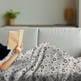thumbnail image 3 of Geometric Soft Flannel Fleece Throw Blanket, Circular Doodle with Kids Playroom Girls Nursery Childish Theme, Cozy Plush for Indoor and Outdoor Use, 50" x 60", Grey Pale Pink White, by Ambesonne, 3 of 5