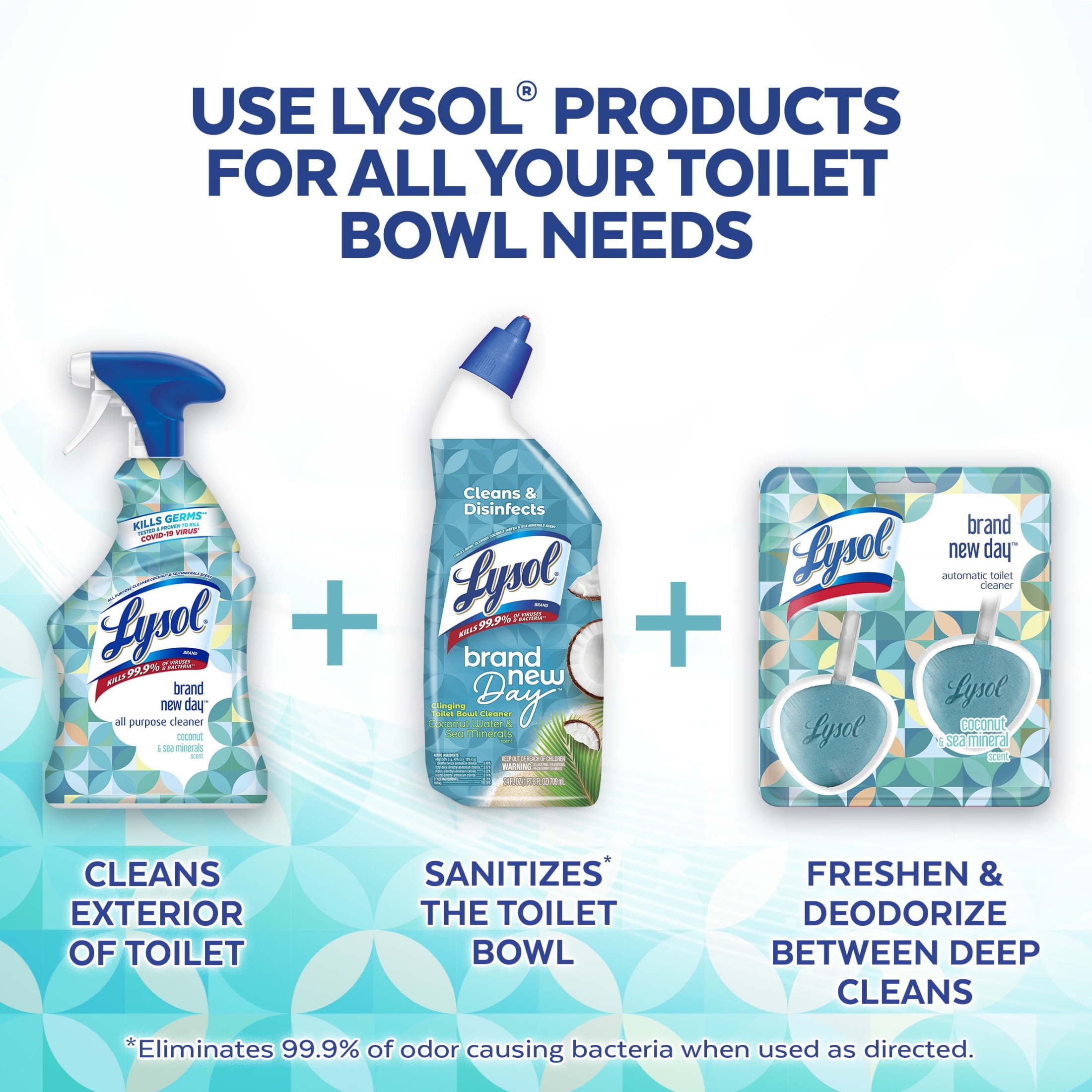 (4 pack) Lysol® Toilet Bowl Cleaner Gel, Brand New Day, Coconut & Sea Minerals, 24oz