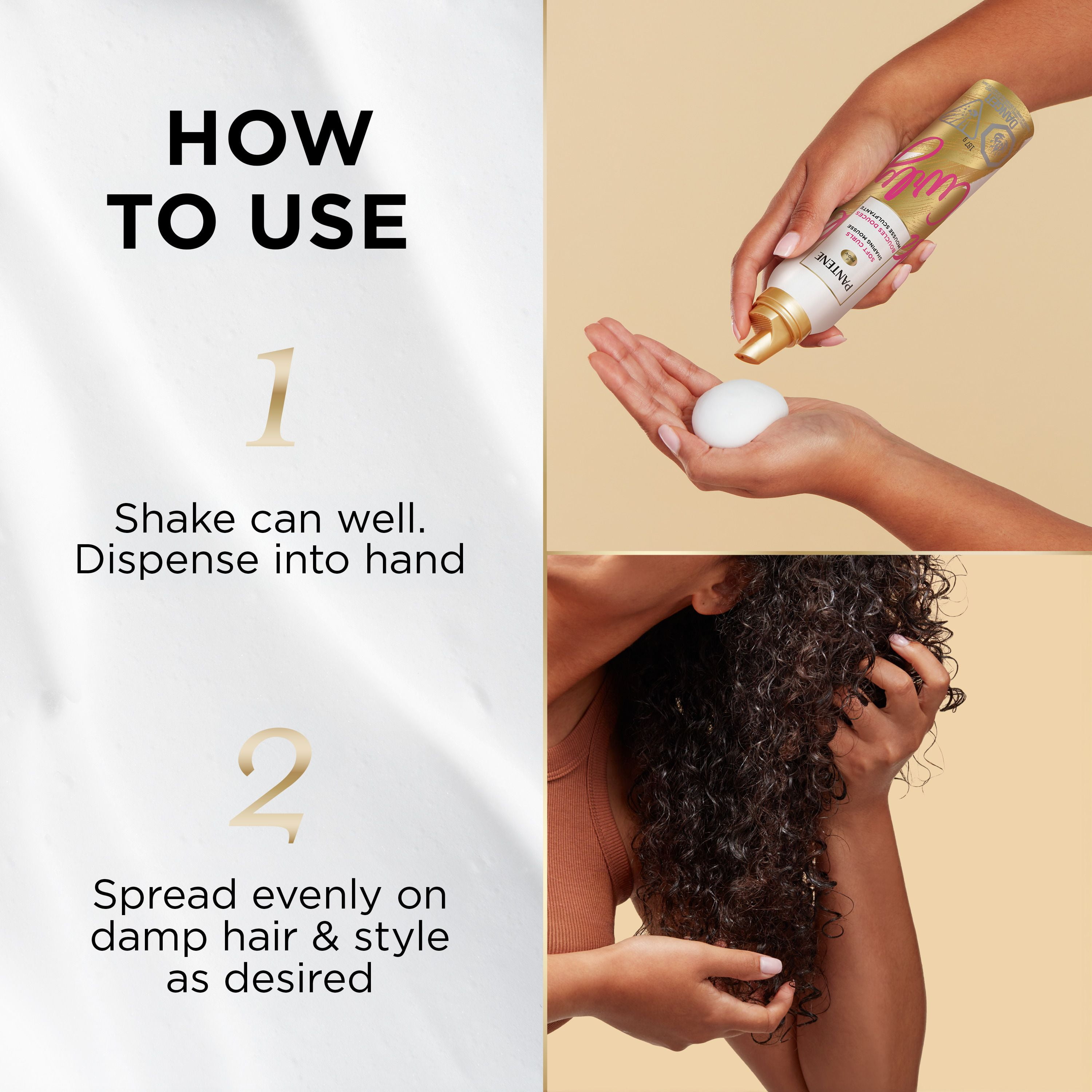 Pantene Pro-V Curl Mousse to Tame Frizz for Soft, Touchable Curls, Maximum Hold, 187 g