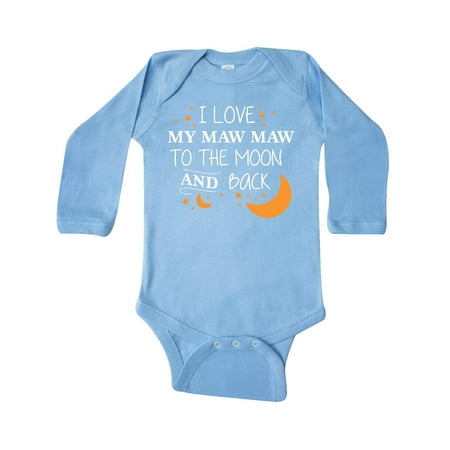 

Inktastic I Love My Maw Maw To The Moon and Back Gift Baby Boy or Baby Girl Long Sleeve Bodysuit