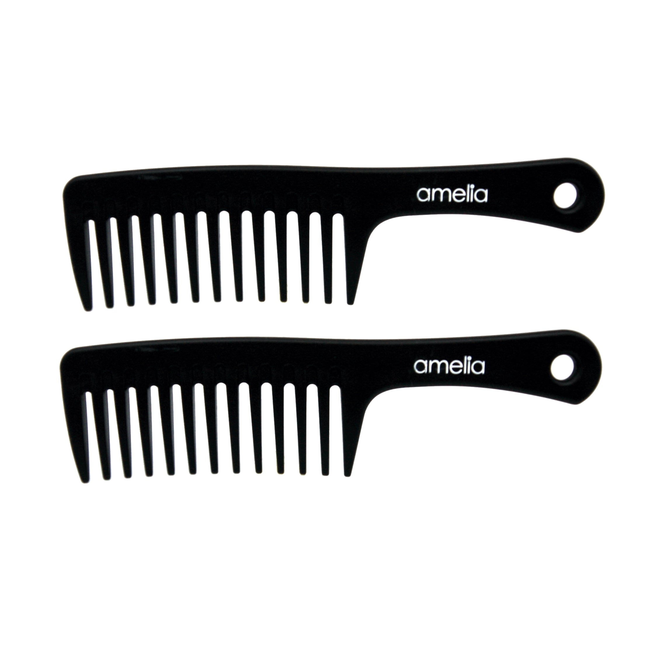 Amelia Beauty 9in Black Plastic Handle Rake Comb Professional Grade