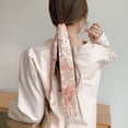 thumbnail image 5 of Retro Cloth Women Long Ribbon France Bow Silk Scarf Satin Head Rope Printing Hair Scarf Korean Style Headband Silk Scarf Headband Female Headwear E, 5 of 8