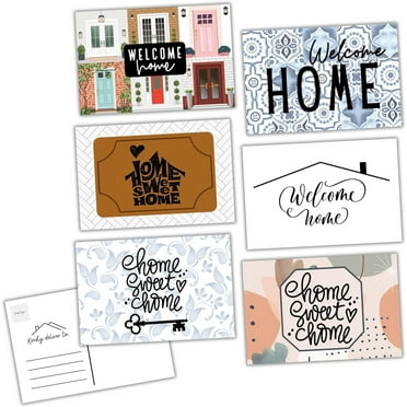 Lashicorn Welcome To Your New Home Realtor Postcards  24 pk of 6 Designs 4x6Assorted Home Anniversary Thank You Cards for Clients Mortgage Lender Bulk Marketing
