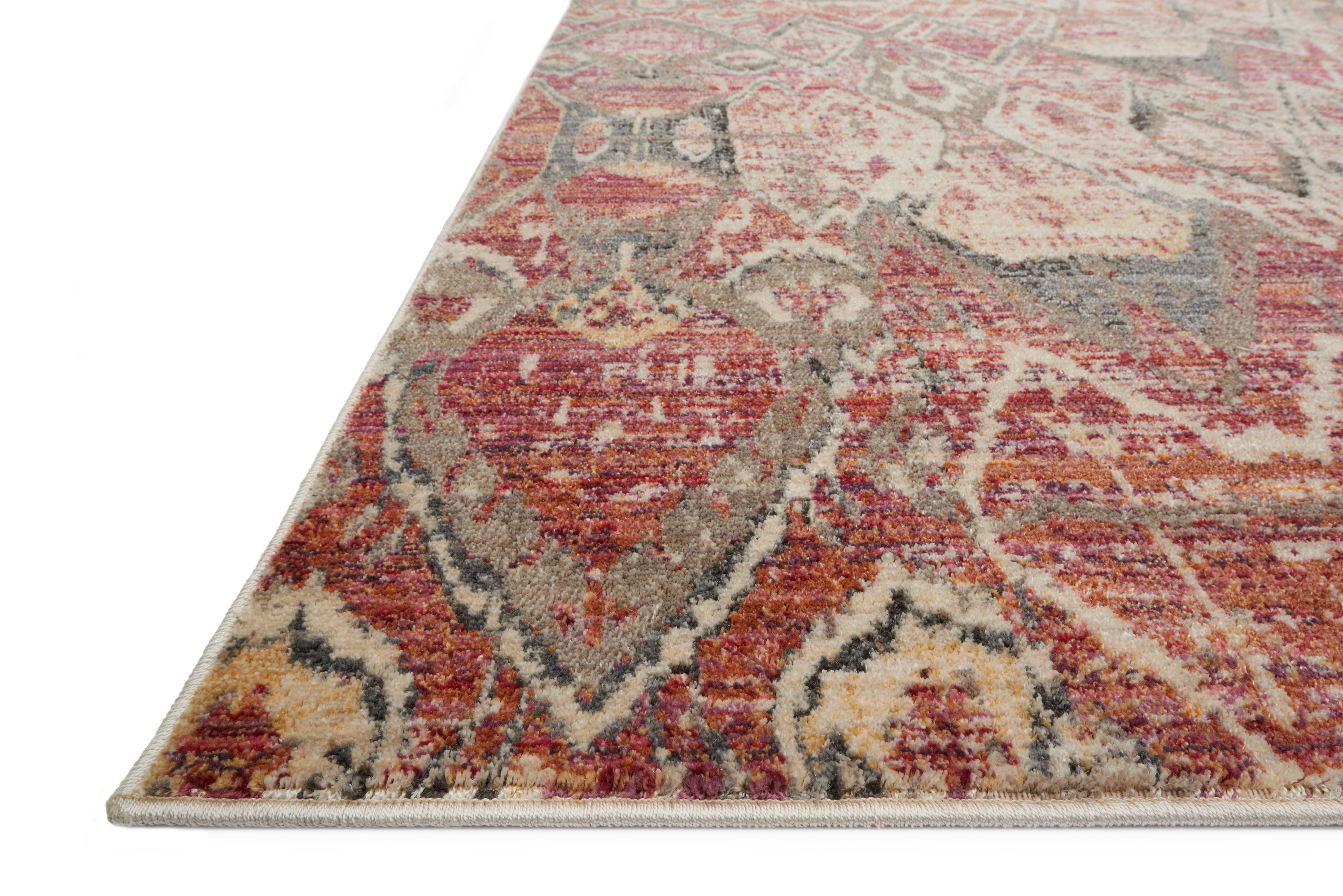 Loloi Javari Berry / Ivory Power Loomed Area Rug, 9'-6" x 12'-6"