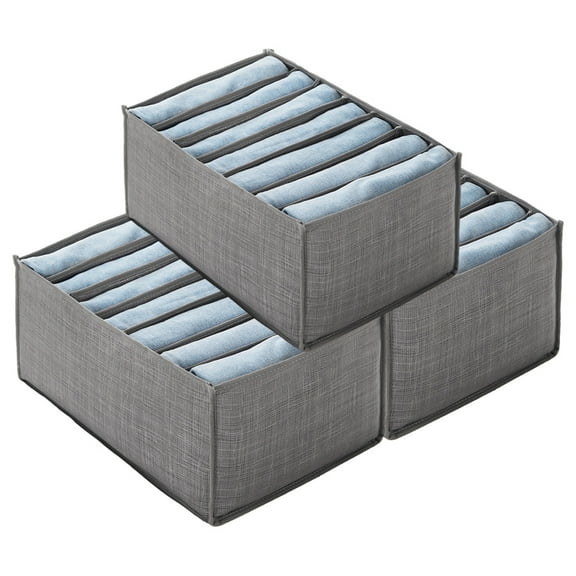 3 Packs T-shirt Wardrobe Clothes Organizer,Washable Clothes Organizer for Folded Clothes,7 Grids Compartment Storage Bins,Drawer Organizers