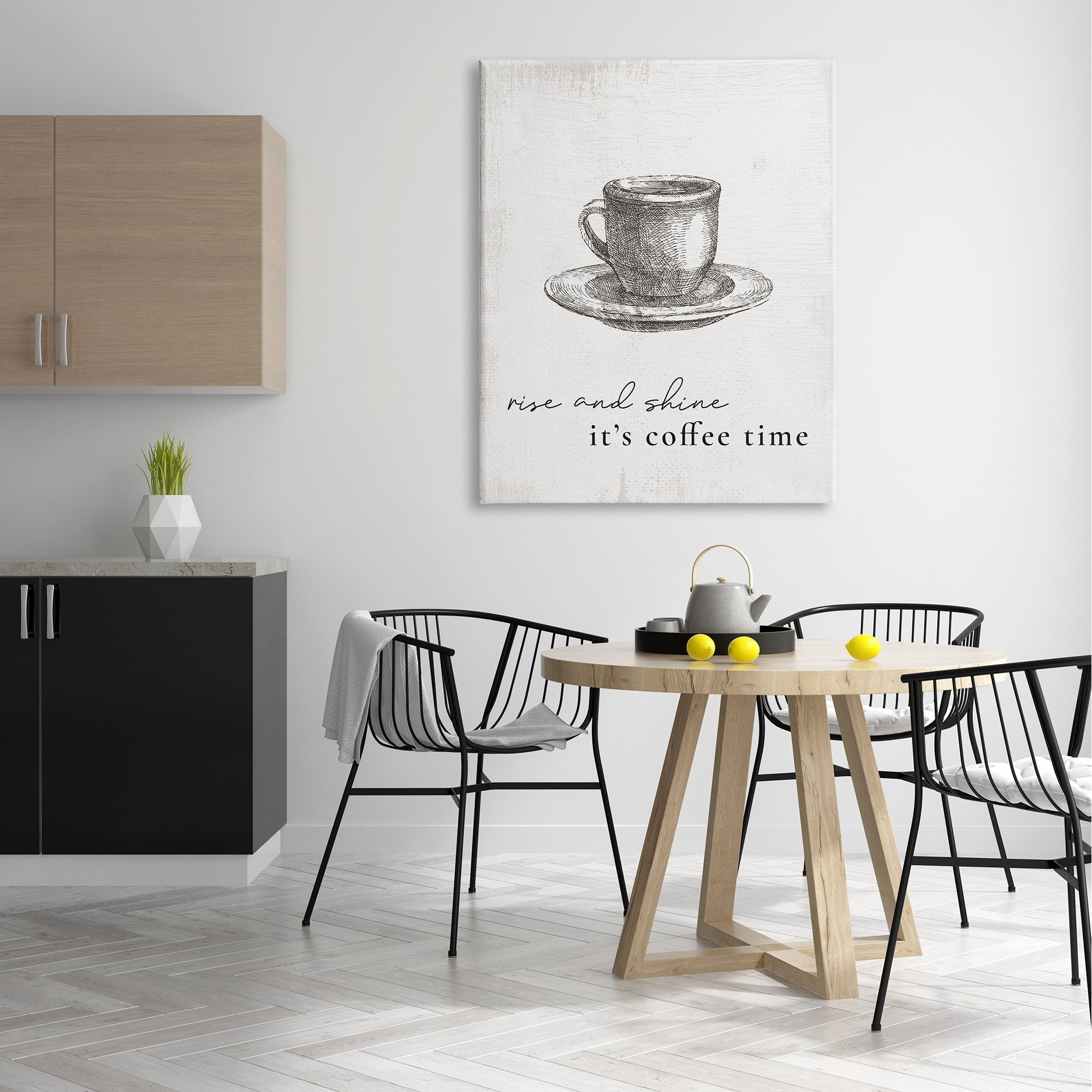 Stupell Industries Rise and Shine Coffee Time Morning Inspirational Phrase,36 x 48, Design by Daphne Polselli