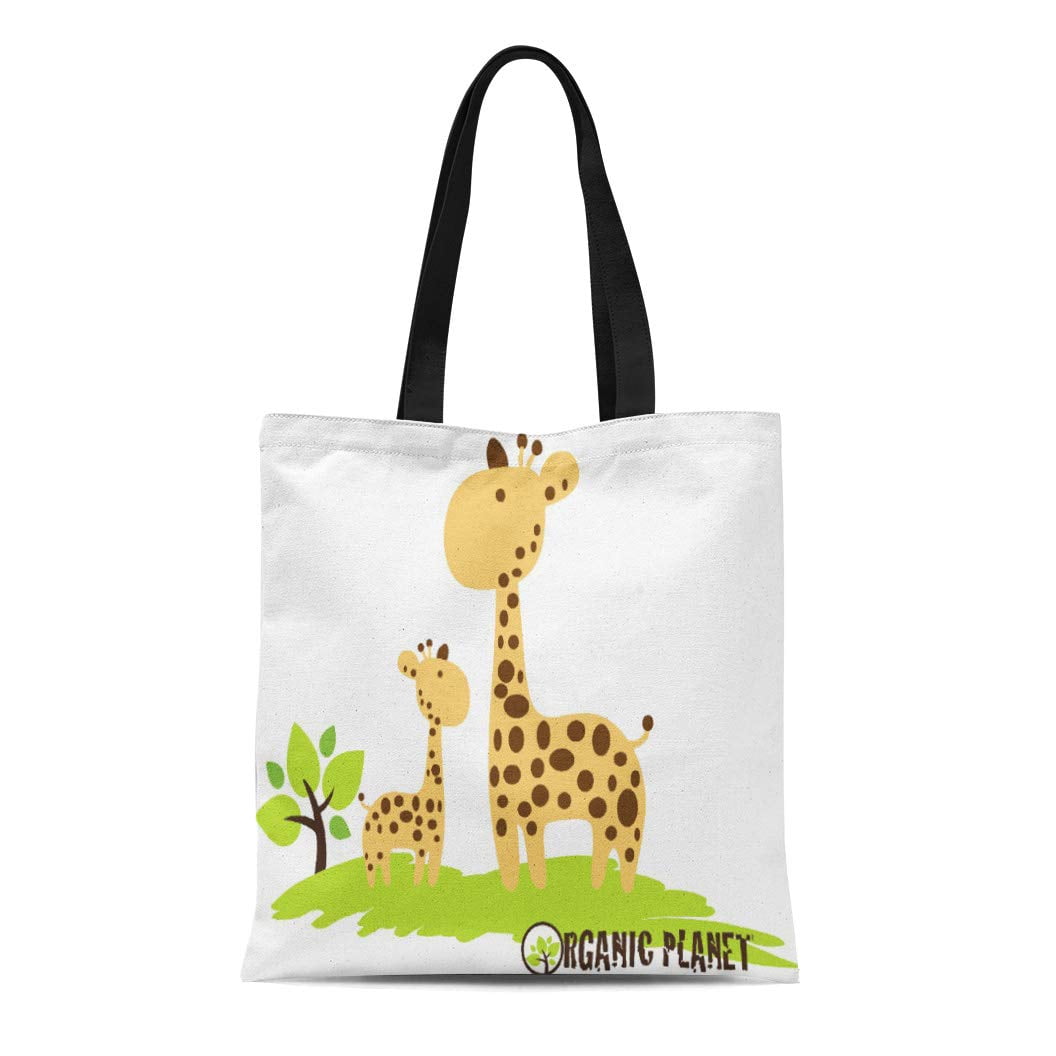 KDAGR Canvas Tote Bag Diaper Giraffe Organic Canvas Nature Tree