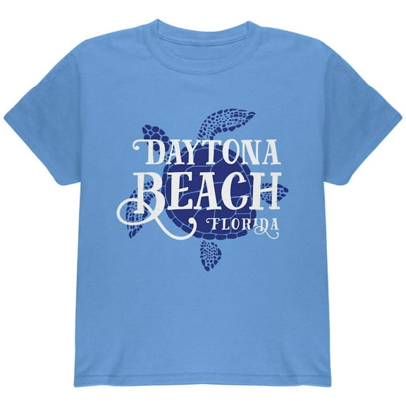 Summer Sun Sea Turtle Daytona Beach Youth T Shirt Carolina Blue YSM