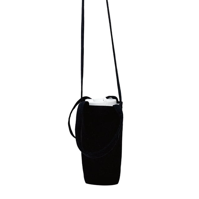 Qarigey Bolsa de almacenamiento para botellas de agua con correa, funda protectora cruzada, soporte colgante de Color puro, para mujer y Bolsas de mensajero y de hombro Negro