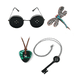 thumbnail image 1 of 4pz Coraline Collar Piedra Verde, llave, broche, gafas De Botón Malubero Negro, 1 of 5
