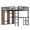 Black & Brown, variant on Tcbosik Queen Size Loft Bed with Desk, Wardrobe and Shelves, Heavy Duty Metal Bed Frame with Ladder and Guardrail, Space Saving, White & Wood Grain Color