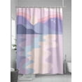 thumbnail image 5 of Abstract Ocean Shower Curtain Set ，Waterproof Fabric Shower Curtains Purple Mountain Sun at Sunset Shower Curtains for Bathroom,Bathroom Decor 72"x72", 5 of 6