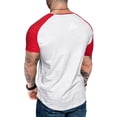 thumbnail image 5 of New summer arrivals SSAAVKUY Men's Muscle T-Shirt Pleated Raglan Sleeve Bodybuilding Gym Tee Short Sleeve Fashion Workout Shirts Hipster Shirt Wine XL, 5 of 6
