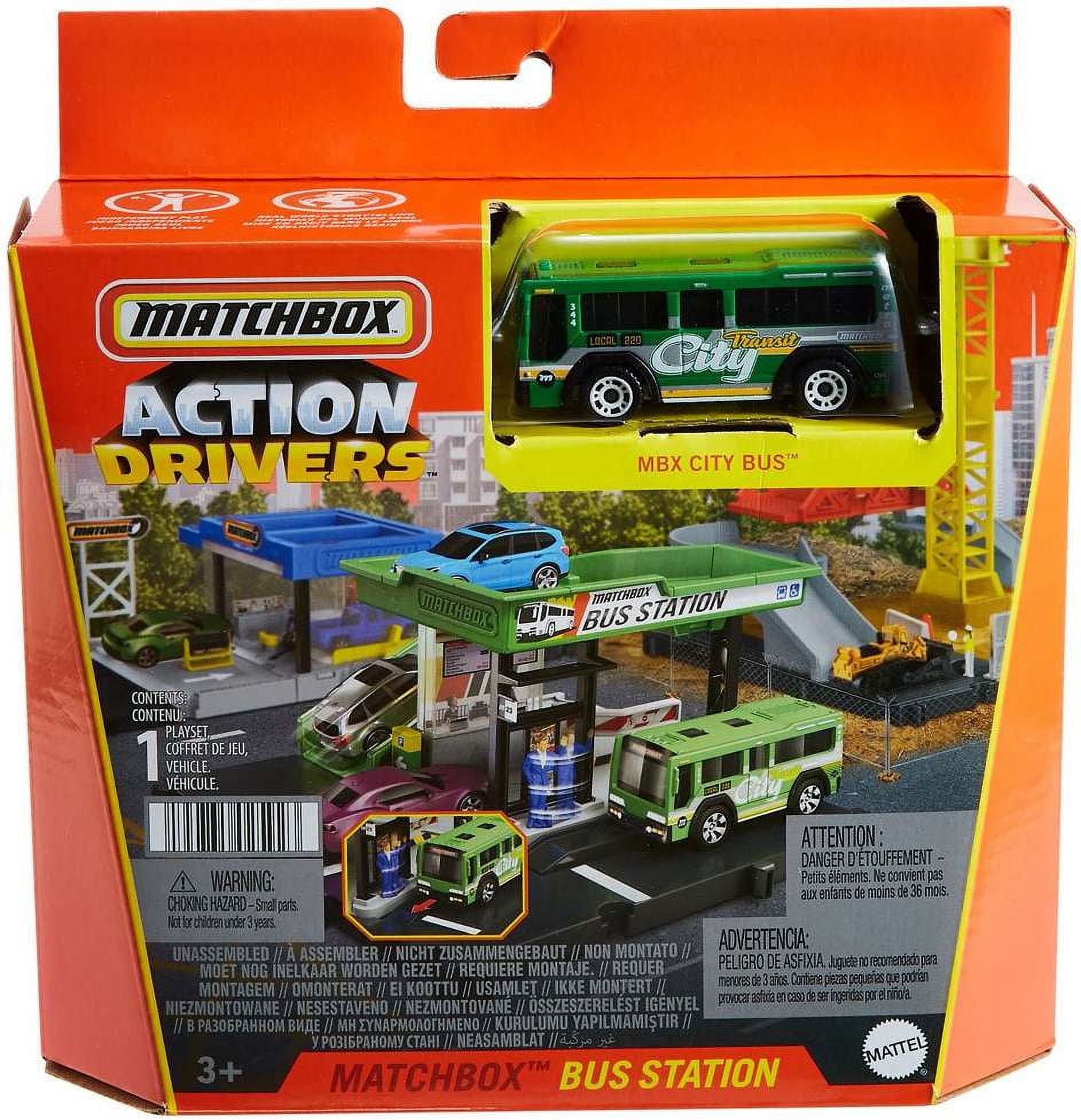 マッチボックス　Ｇ１　サービスステーションセット Matchbox Action Drivers Bus Station Playset with Electric Bus, 1